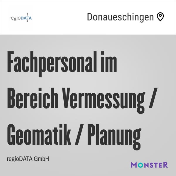 Fachpersonal im Bereich Vermessung / Geomatik / Planung