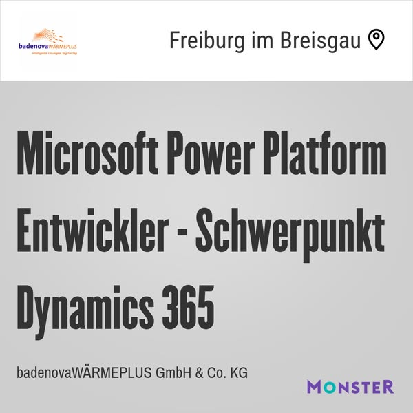 Microsoft Power Platform Entwickler - Schwerpunkt Dynamics 365